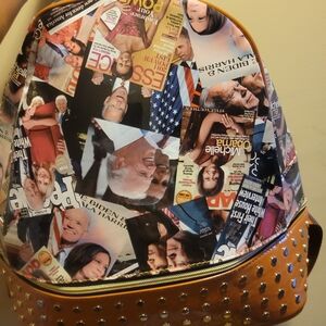 Beautiful Backpack Tan And Gold